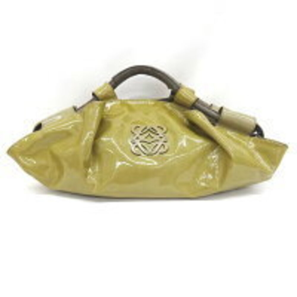 Loewe handbag Nappa Aire Patent Vernis leather enamel Khaki Green